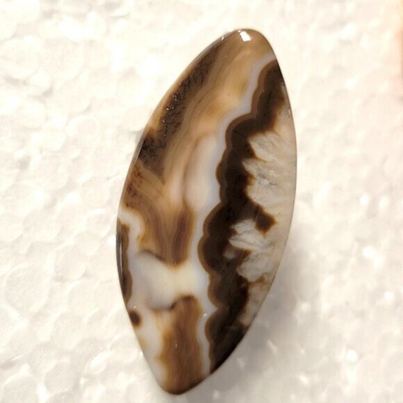 Natural Banded Agate Onyx Cabochon Adjustable Band Handmade Semi Precious Ring - Picture 2 of 10